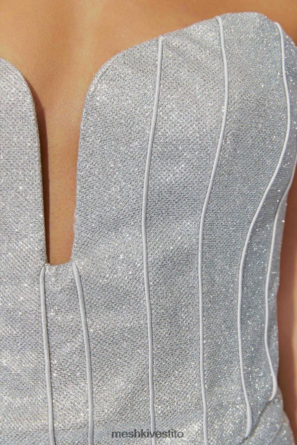 Meshki corsetto luccicante di felicità vestiario argento 6L048P885