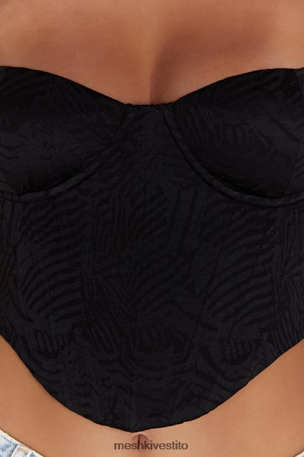 Meshki parte superiore del corsetto con ferretto di Maggie vestiario nero 6L048P1096