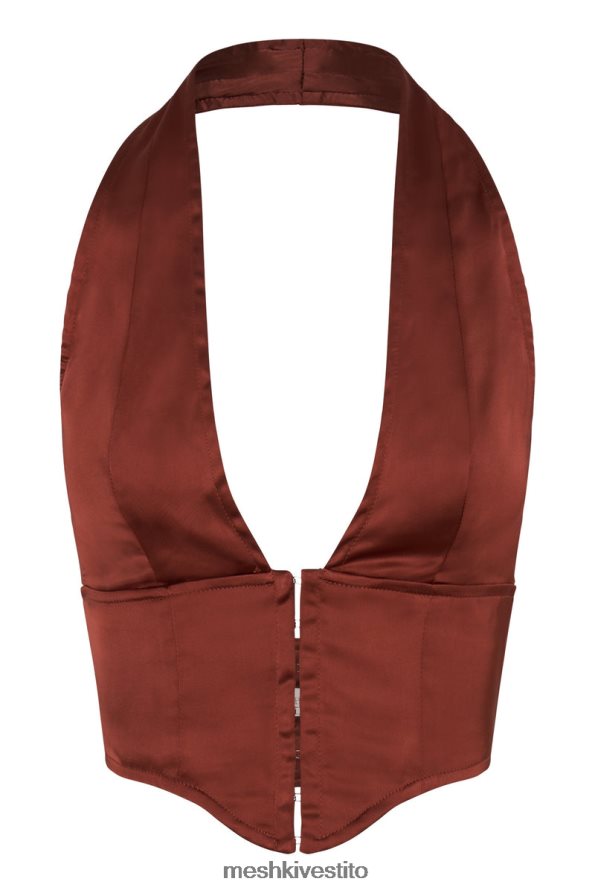 Meshki parte superiore del corsetto in raso Mallory vestiario cioccolato alla ciliegia 6L048P1066