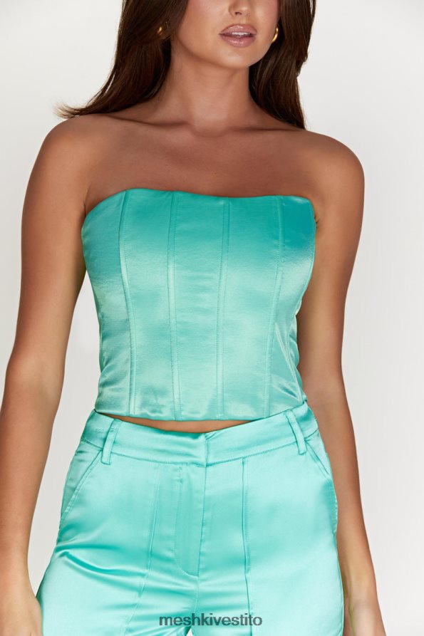 Meshki top corsetto con lacci amaya vestiario menta 6L048P1011
