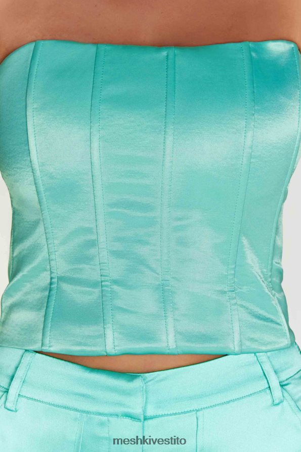 Meshki top corsetto con lacci amaya vestiario menta 6L048P1011