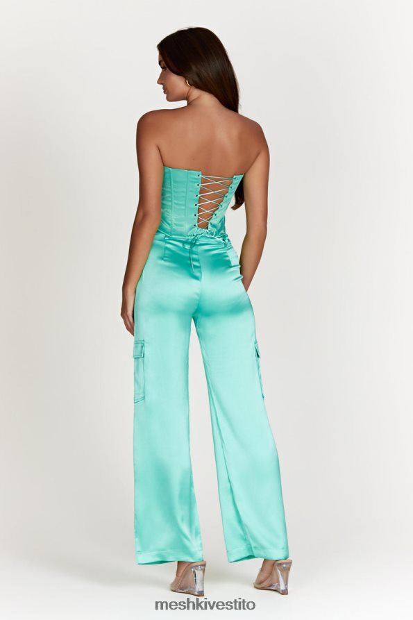 Meshki top corsetto con lacci amaya vestiario menta 6L048P1011