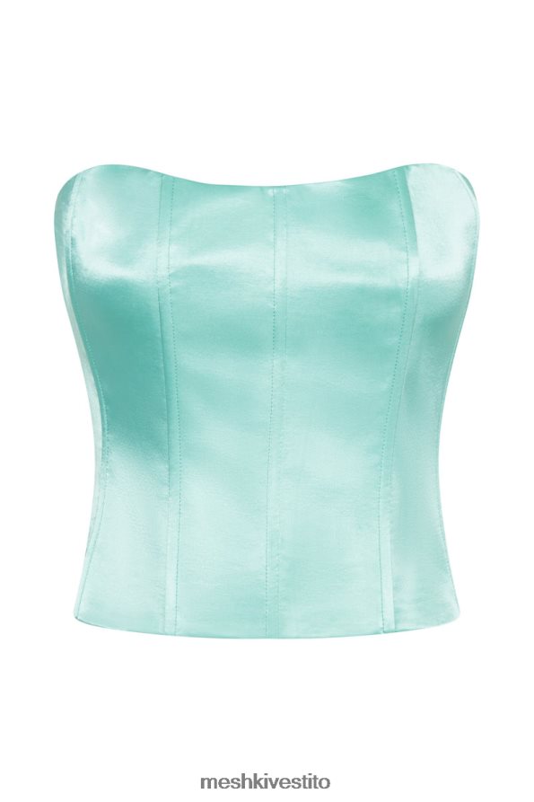 Meshki top corsetto con lacci amaya vestiario menta 6L048P1011