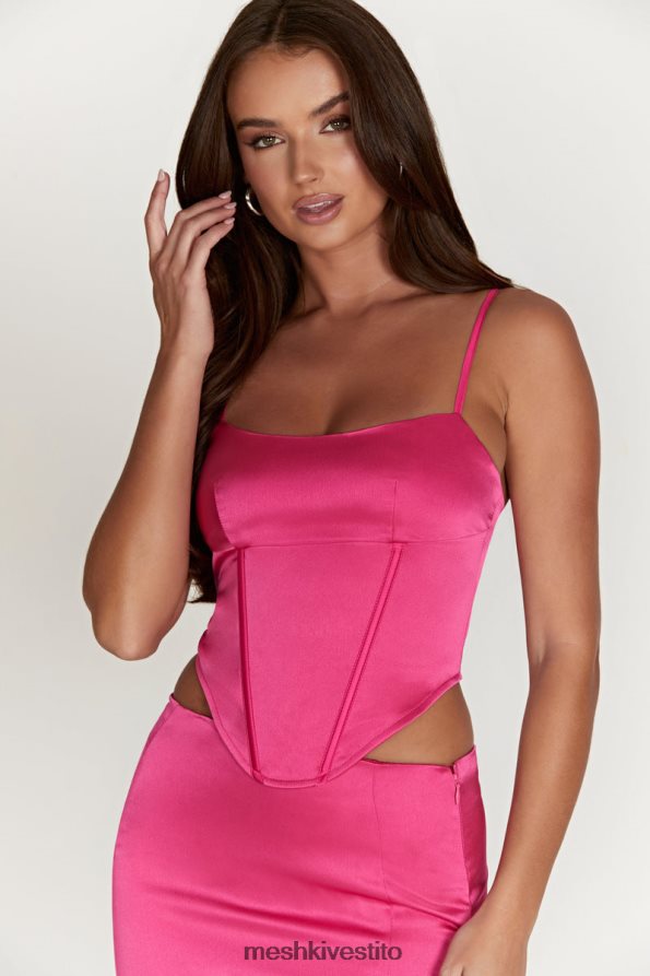 Meshki top corsetto con palangari Desirie vestiario fucsia 6L048P997