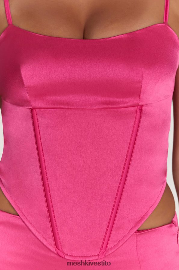 Meshki top corsetto con palangari Desirie vestiario fucsia 6L048P997