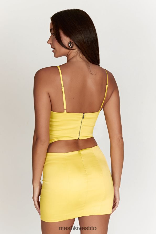 Meshki top corsetto con palangari Desirie vestiario limone 6L048P1003