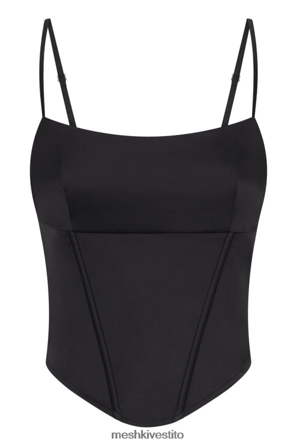 Meshki top corsetto con palangari Desirie vestiario nero 6L048P1001