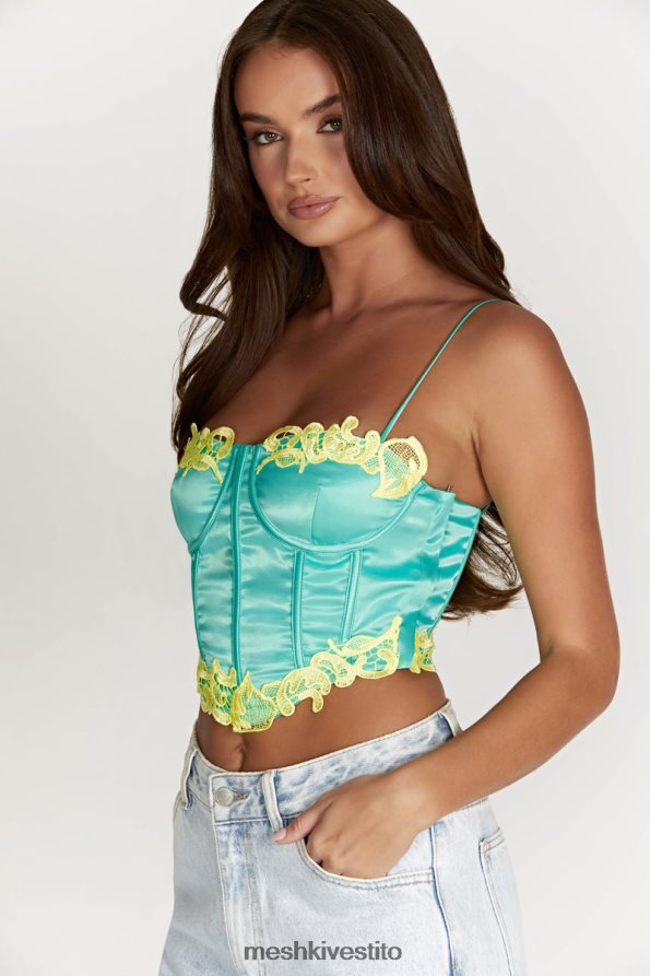 Meshki top corsetto tatiana con pizzo vestiario menta 6L048P998