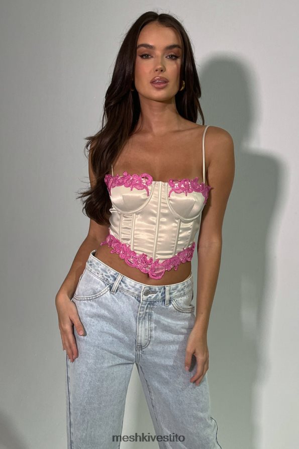Meshki top corsetto tatiana con pizzo vestiario nudo 6L048P1017