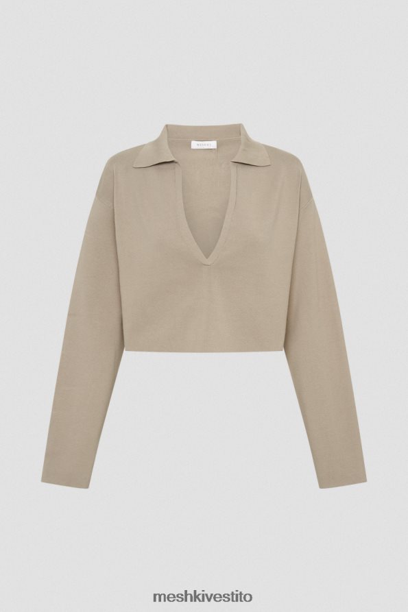 Meshki Maglione lavorato a maglia con colletto di Lennox vestiario tortora 6L048P893