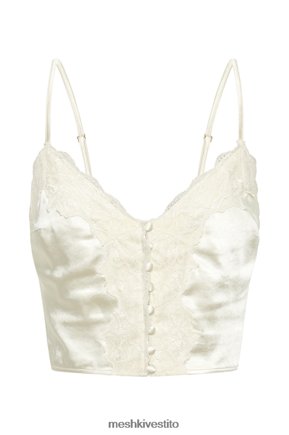 Meshki Canottiera in raso di pizzo Bailey vestiario avorio 6L048P845