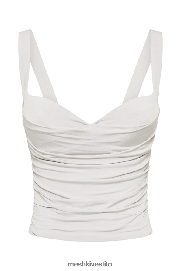 Meshki Hailey top attillato a forma di cuore lungo vestiario grigio ghiaccio 6L048P763