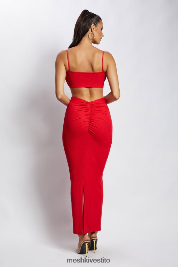 Meshki Jordan con increspature davanti e davanti in alto vestiario rosso 6L048P1184