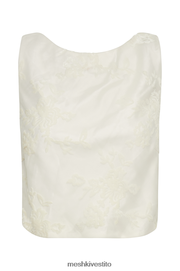 Meshki Parte superiore posteriore con cappuccio in velluto burnout di Mona vestiario bianco 6L048P841