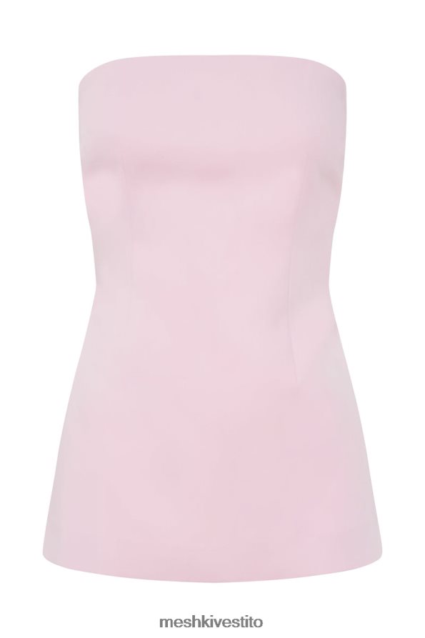 Meshki Top Astrid senza spalline con allacciatura sul retro vestiario rosa cipria 6L048P892