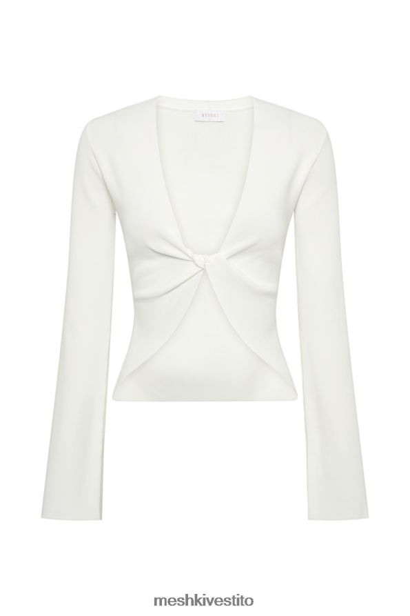 Meshki Top a maniche lunghe in maglia Carol vestiario bianco 6L048P824