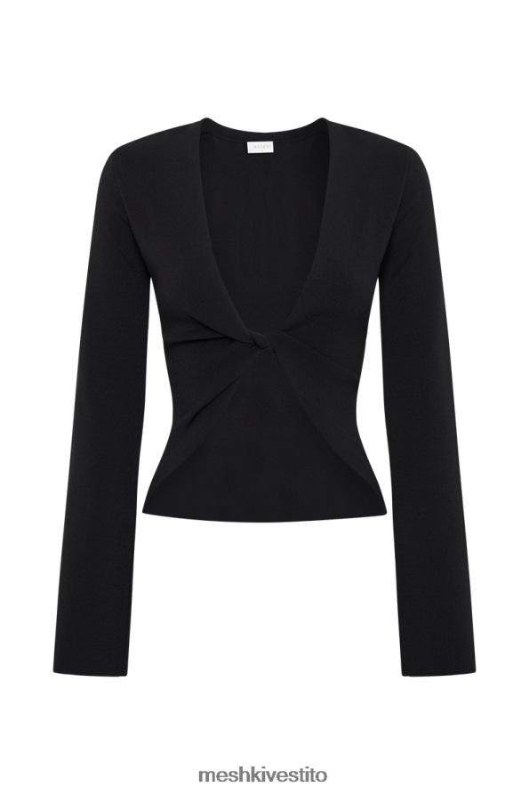 Meshki Top a maniche lunghe in maglia Carol vestiario nero 6L048P831