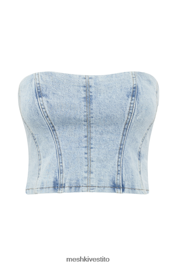 Meshki Top a tubo in denim Jordana vestiario azzurro 6L048P814