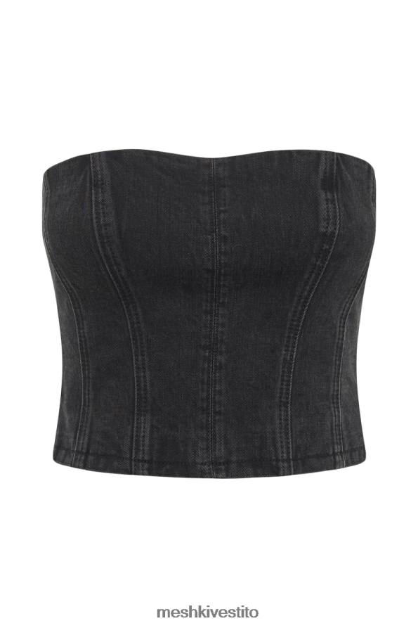 Meshki Top a tubo in denim Jordana vestiario nero lavato 6L048P1298