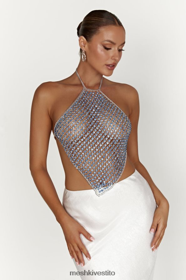 Meshki Top allacciato al ginocchio asteria diamante vestiario blu polvere 6L048P959