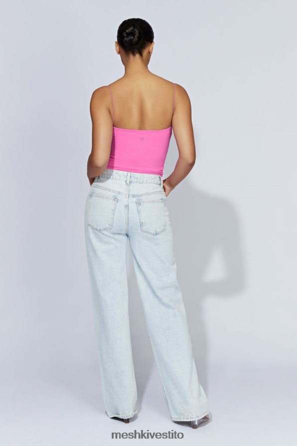 Meshki Top con spalline sottili Kaitlyn Sweetheart vestiario rosa gomma da masticare 6L048P977