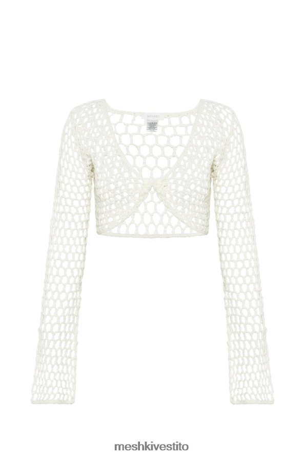 Meshki Top corto all\'uncinetto intrecciato di Hallie vestiario bianco 6L048P960