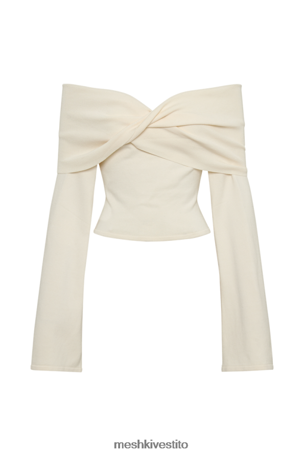 Meshki Top twist Marlisa con spalle scoperte vestiario avorio 6L048P840