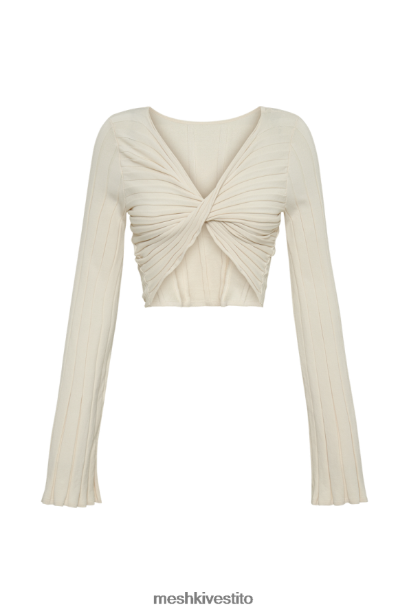 Meshki celine twist back top a coste estreme vestiario avorio 6L048P834
