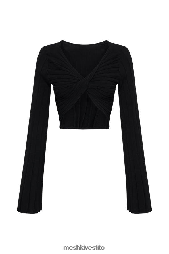 Meshki celine twist back top a coste estreme vestiario nero 6L048P843