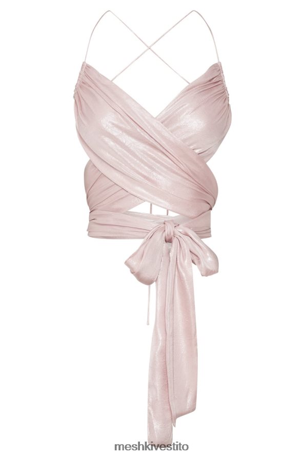 Meshki georgie avvolgente sopra la cravatta vestiario rosa cipria 6L048P958