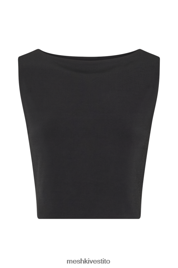Meshki parte superiore del cappuccio aderente suri vestiario nero 6L048P789
