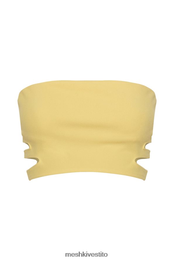 Meshki top a fascia con cut-out di audrina vestiario giallo 6L048P1190