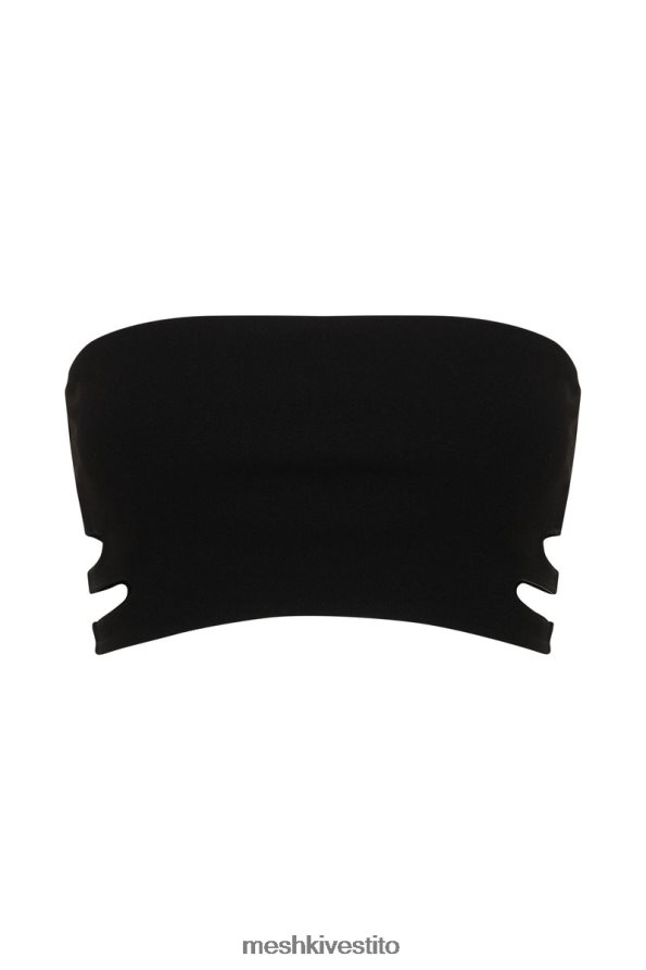 Meshki top a fascia con cut-out di audrina vestiario nero 6L048P1182