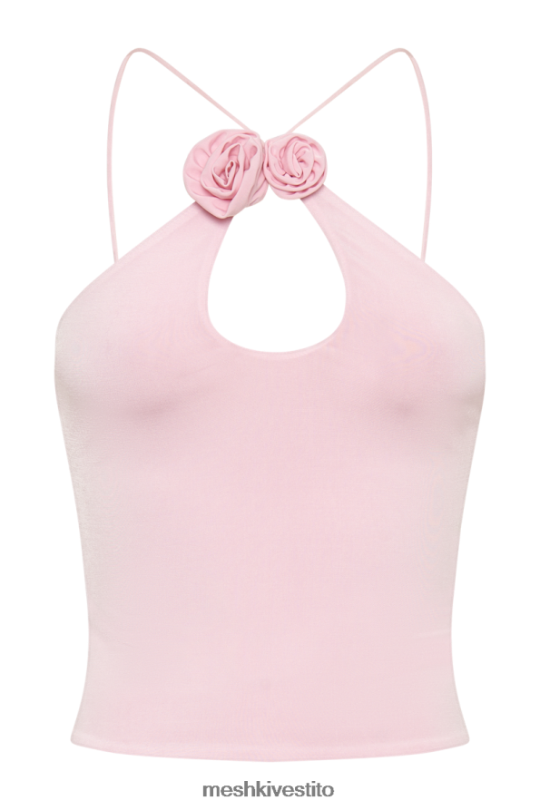 Meshki top allacciato alla caviglia di rosa di adeline vestiario rosa baby 6L048P784