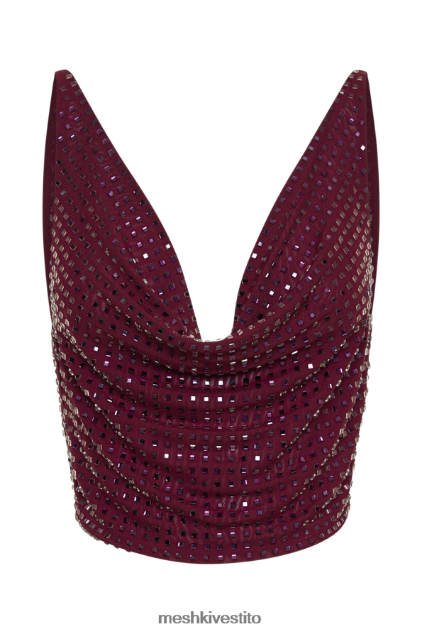 Meshki top con cappuccio in diamante quadrato ellery vestiario bacca 6L048P793