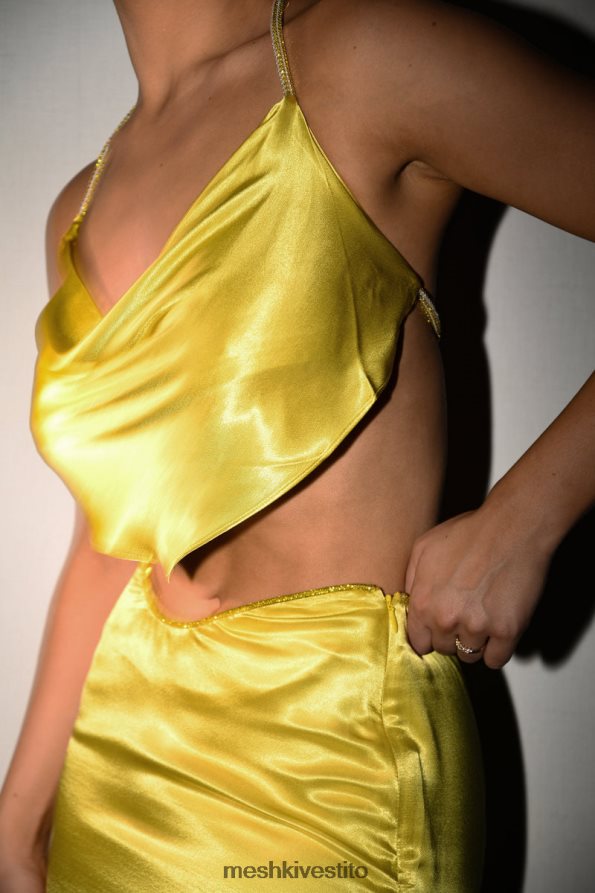 Meshki top con collo ad anello in corda Christie Diamante vestiario certosa 6L048P1028