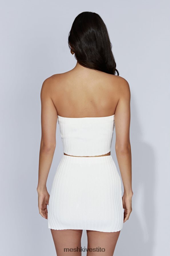 Meshki top in maglia senza spalline jordi vestiario bianco 6L048P1039
