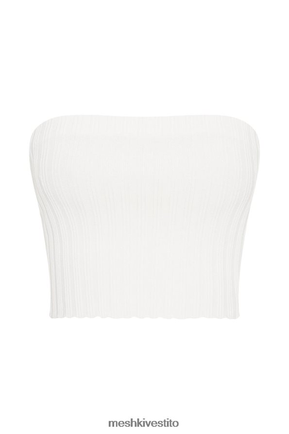Meshki top in maglia senza spalline jordi vestiario bianco 6L048P1039