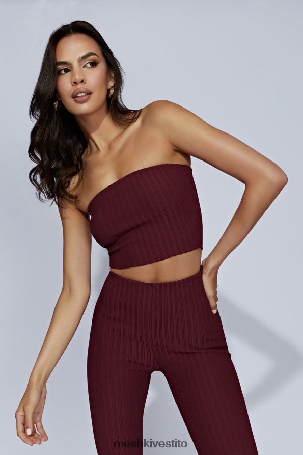 Meshki top in maglia senza spalline jordi vestiario cioccolato alla ciliegia 6L048P1012