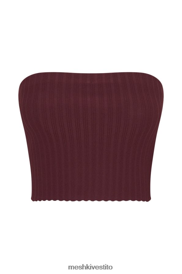 Meshki top in maglia senza spalline jordi vestiario cioccolato alla ciliegia 6L048P1012