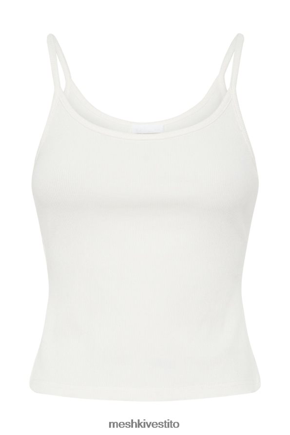 Meshki top lungo a costine con canottiera Alexis vestiario bianco 6L048P1121