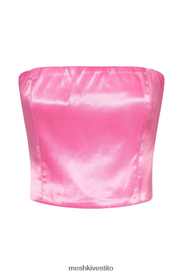 Meshki top monique in raso vestiario rosa gomma da masticare 6L048P1025