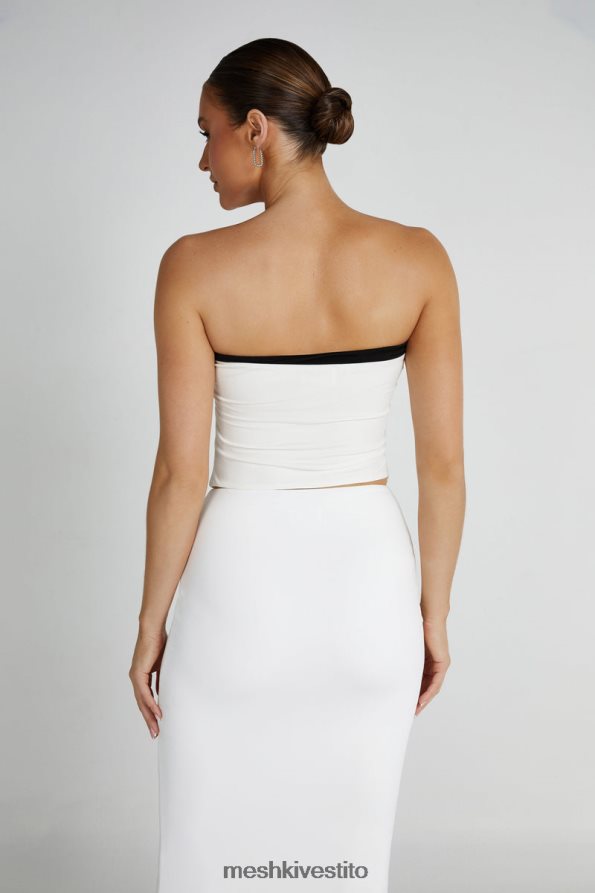 Meshki top rosa senza spalline di Megan vestiario nero bianco 6L048P798