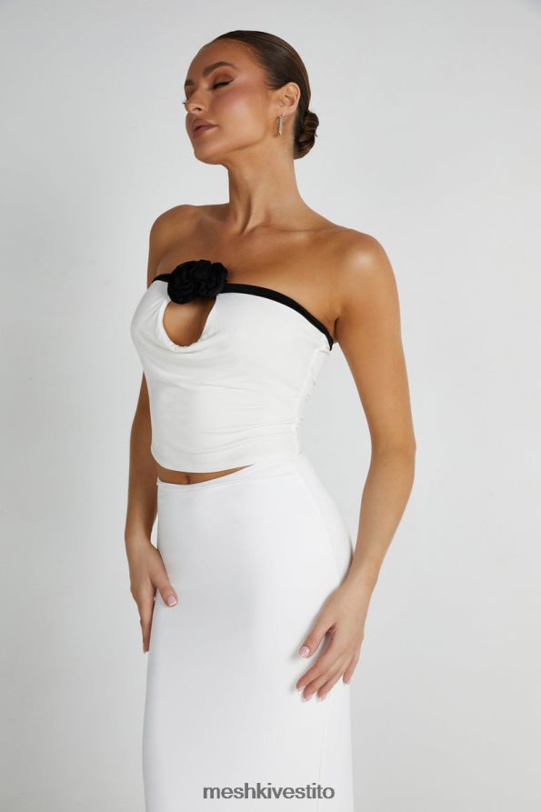 Meshki top rosa senza spalline di Megan vestiario nero bianco 6L048P798