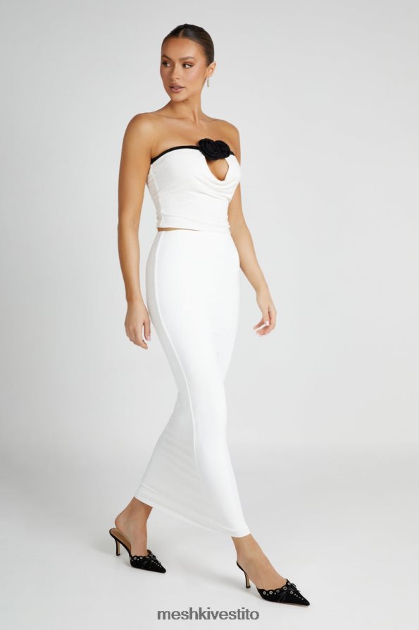 Meshki top rosa senza spalline di Megan vestiario nero bianco 6L048P798