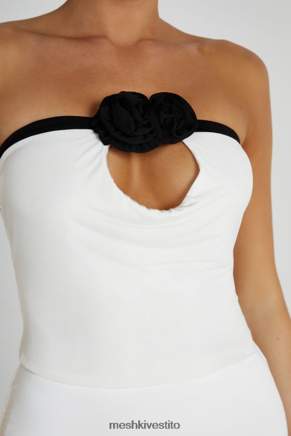 Meshki top rosa senza spalline di Megan vestiario nero bianco 6L048P798
