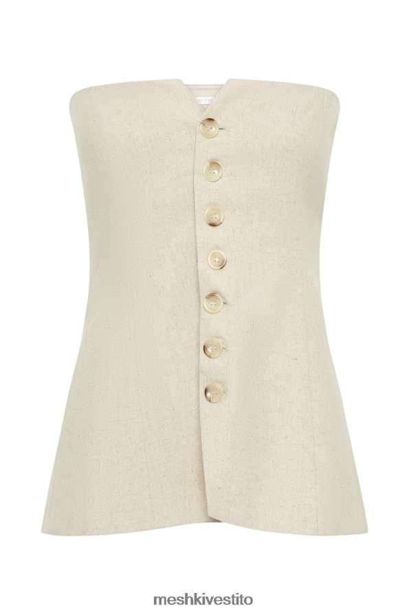 Meshki top senza spalline lungo in lino innis vestiario naturale 6L048P764