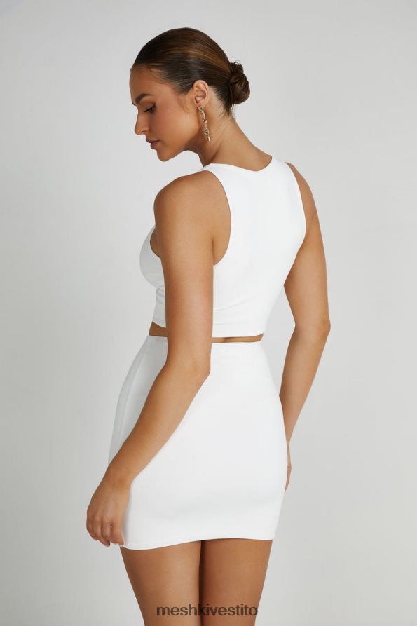 Meshki Chloe top corto tagliato vestiario bianco 6L048P792