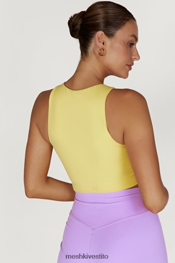 Meshki Lori top corto da corsa bicolore vestiario lilla/giallo 6L048P1075