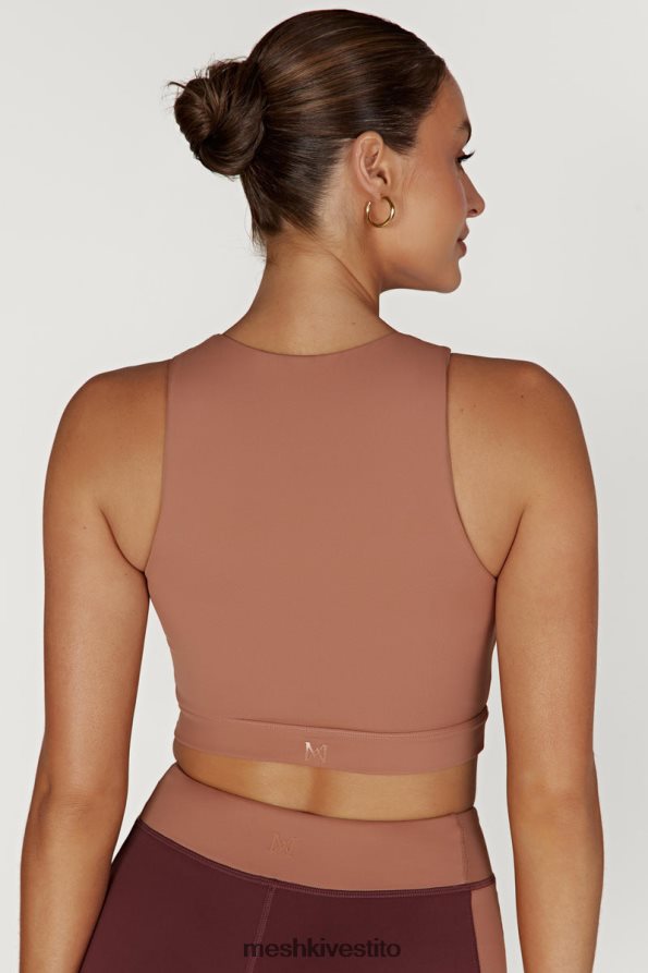 Meshki Lori top corto da corsa bicolore vestiario mogano/marrone chiaro 6L048P1094